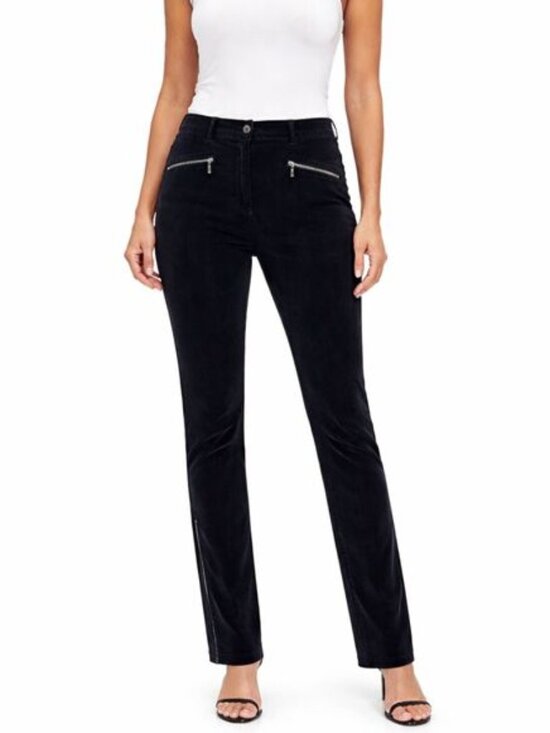 Chico's Pants - Chico’s Velveteen Pants Size 1.5 (10) Black Stretch Full Length
